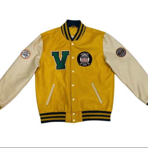 YELLOW CREME LEATHER VARSITY