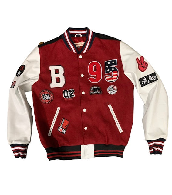 B95 RED WHITE & BLACK LIVE TO RIDE VARSITY