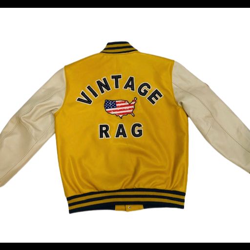 YELLOW CREME LEATHER VARSITY