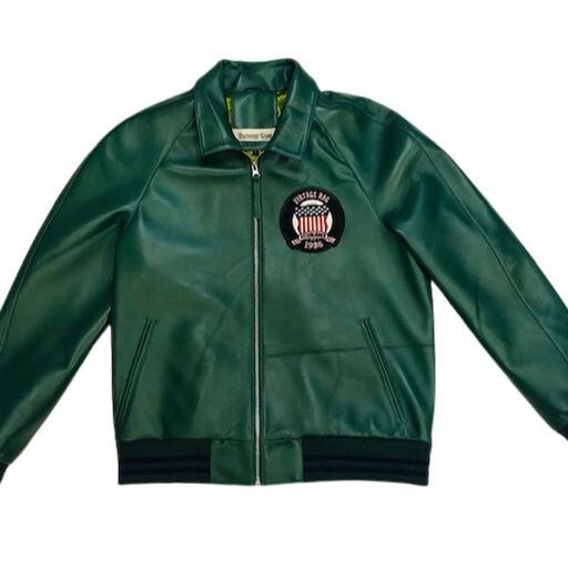 GREEN LEATHER VARSITY