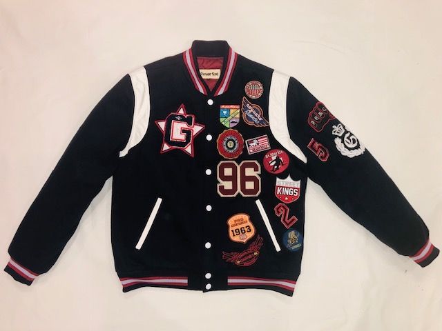 BLACK PATTERNED VARSITY