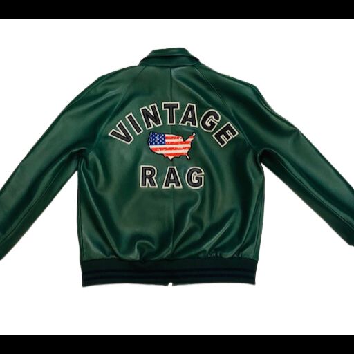 GREEN LEATHER VARSITY