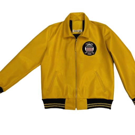 YELLOW LEATHER VARSITY